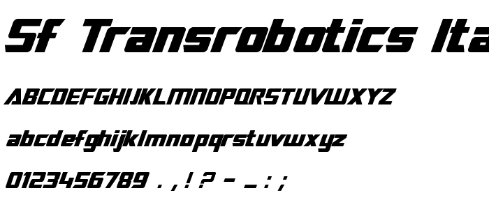 SF TransRobotics Italic font